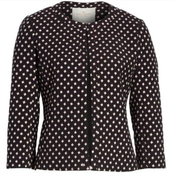 Kate Spade Blazer Diamond Jacquard Textured Jacket, Size 16 New w/Tag $348 - Picture 1 of 9